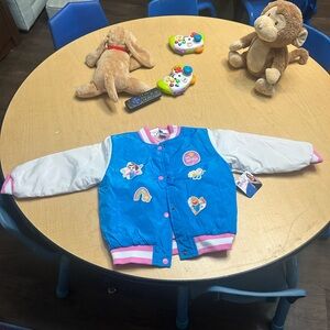 Colorful Kids' Jacket with Fun Patches. Ms. Rachel girls Bomber jacket size 5t
